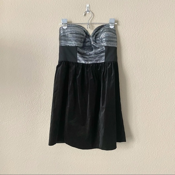 Tibi Black and Silver Velvet Dress - Picture 2 of 8